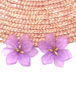 Feversave Pendientes Flor Malva