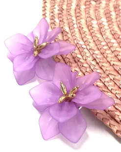 Feversave Pendientes Flor Malva