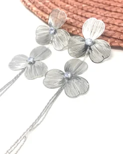 Feversave Pendientes Flor Plata