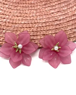 Feversave Pendientes Flor rosa