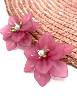 Feversave Pendientes Flor rosa
