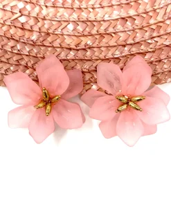 Feversave Pendientes Flor rosa claro