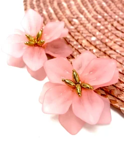 Feversave Pendientes Flor rosa claro