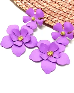 Feversave Pendientes Flores Malva