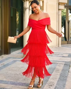Feversave Vestido Afrodita Rojo