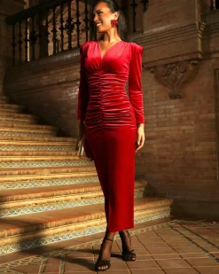 Feversave Vestido Cartier Rojo