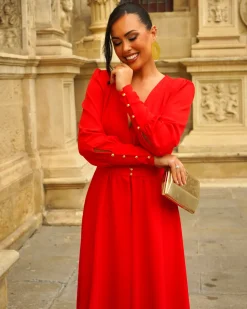 Feversave Vestido Galatea Rojo
