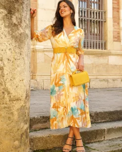 Feversave Vestido Italia Mostaza
