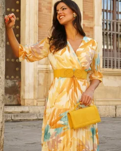 Feversave Vestido Italia Mostaza