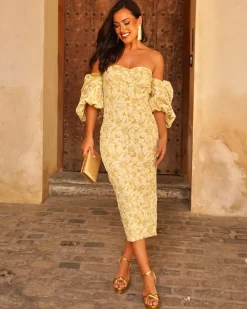 Feversave Vestido Selena Mostaza
